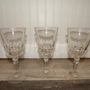 Three Vintage Cristal D'Arques Durand Chantelle (Lady Victoria) Wine Glasses